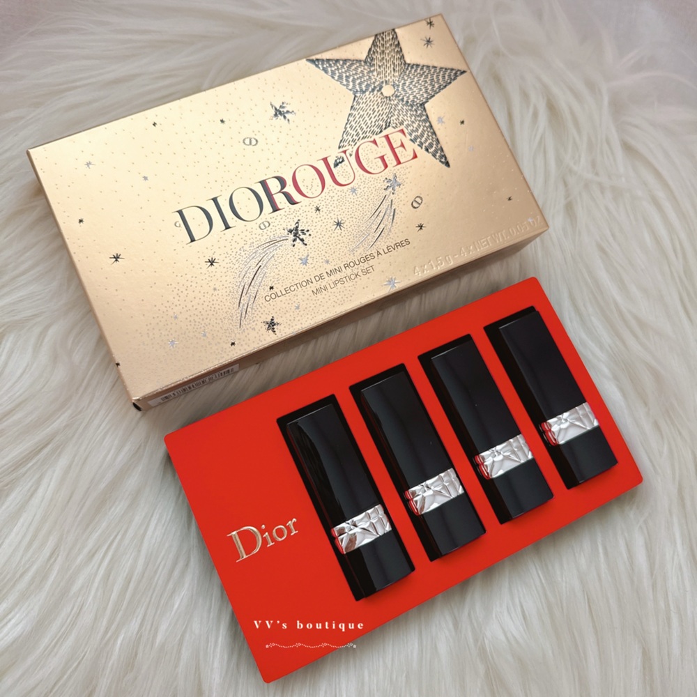 BNIB Dior Rouge Mini Rouge Lipstick Set 4 Pieces Matte 999 555 772 434